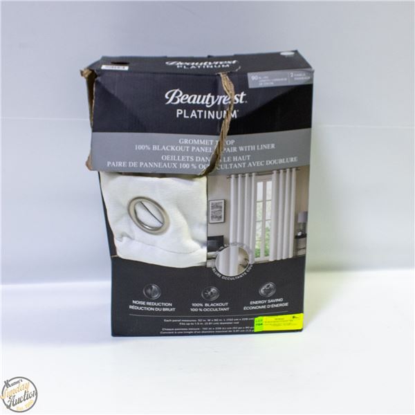 NEW W BOX BEAUTYREST 2PK CURTAIN BLAKCOUT 52 X 90"