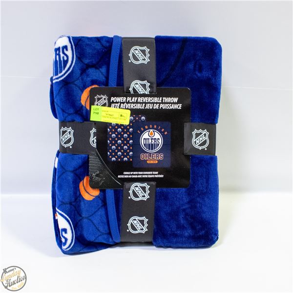 NEW NHL THROW BLANKET OILERS 50 X 60"