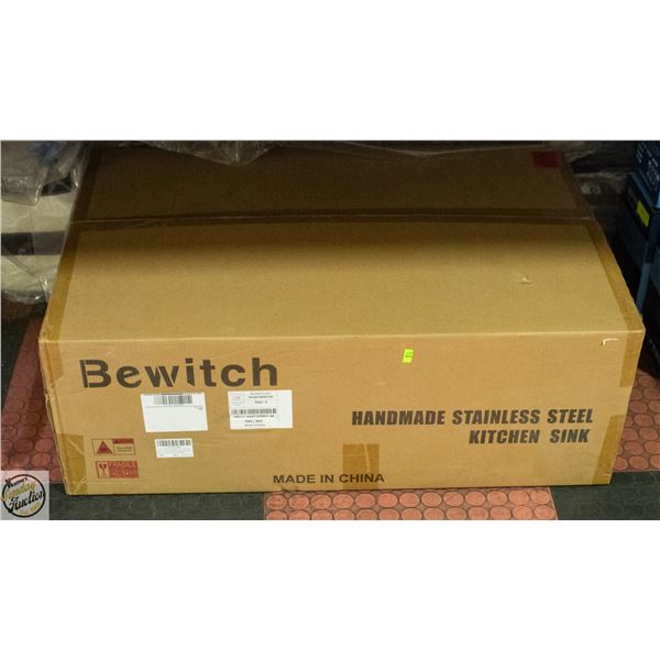 NEW BEWITCH 33X33X10"  BLACK STAINLESS SINK