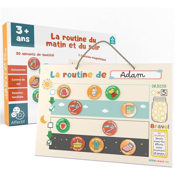 MAGNETIC ROUTINE CHART FOR KIDS (IN FRENCH)