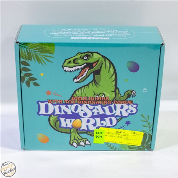 NEW 6 PC BATH BOMBS W/ DINOSAURS WORLD TOYS