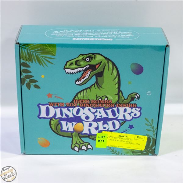 NEW 6 PC BATH BOMBS W/ DINOSAURS WORLD TOYS