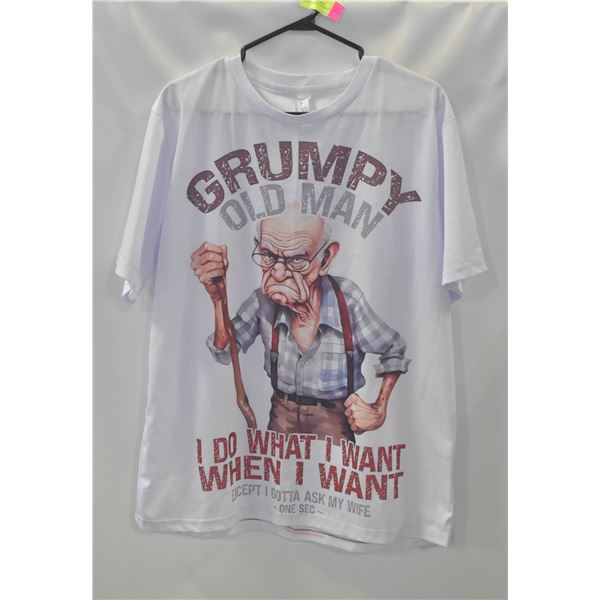 MENS L GRUMPY OLD MAN T SHIRT