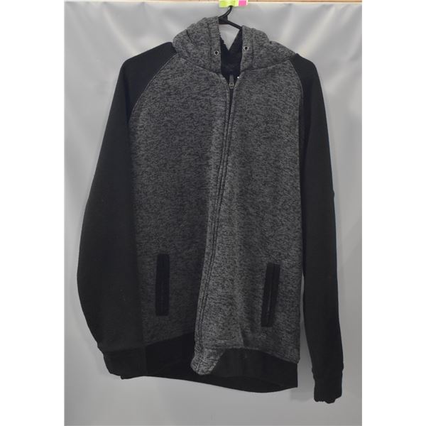 MENS L LINED BLK/GREY WORK HOODIE