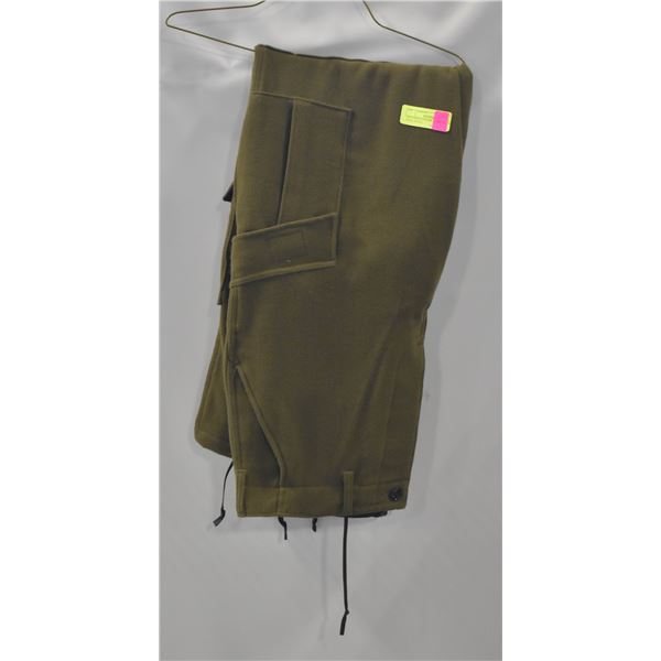 MENS MED-LONG MILITARY-GREEN WOOL PANTS