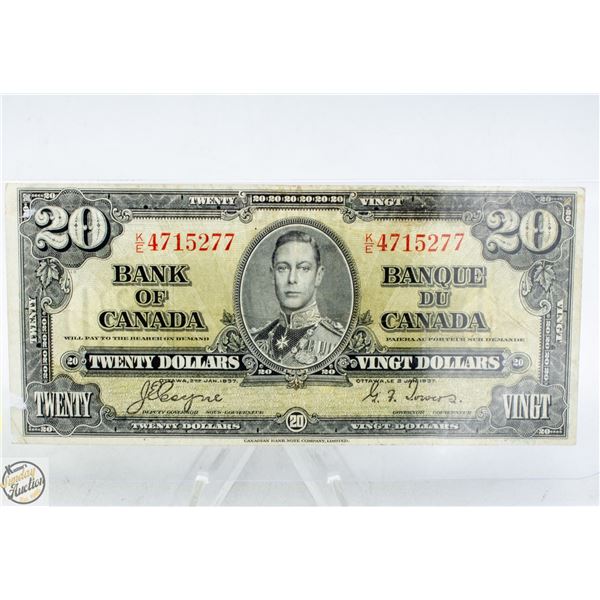 1937 BANK OF CANADA $20 BILL