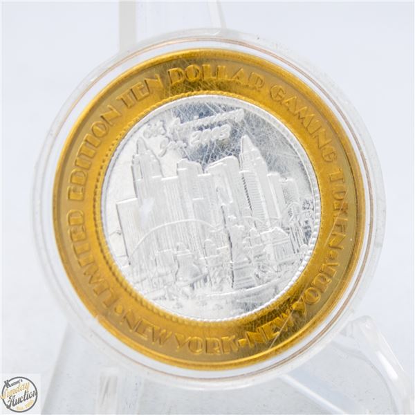 SILVER $10 GAMING TOKEN LAS LEGAS 6TH ANNIVERSARY