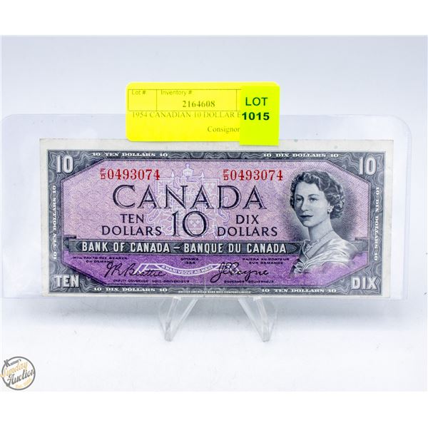 1954 CANADIAN 10 DOLLAR BILL