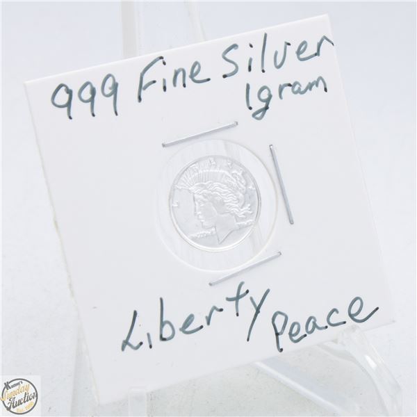 #3908-CANADIAN .999 FINE SILVER 1 GRAM TOKEN