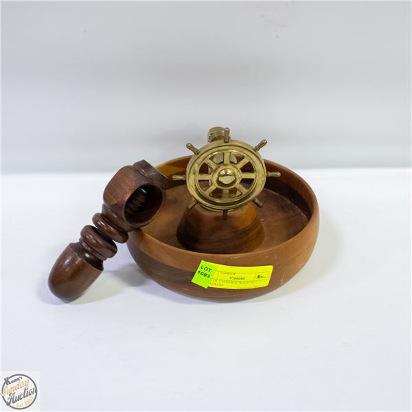 LOT OF 2 VINTAGE WOOD NUT CRACKERS