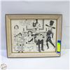 Image 1 : VTG FRAMED CARTOON DRAWING "WE ARE NOT AMUSED"