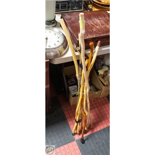 LOT OF 3 VARIOUS WALKING STICKS