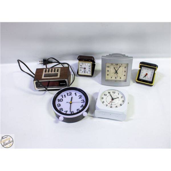 LOT OF VARIOUS ALARM CLOCKS