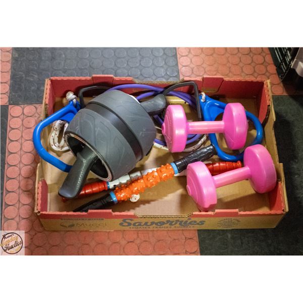 FLAT WITH ASSORTMENT OF HOME WORKOUT