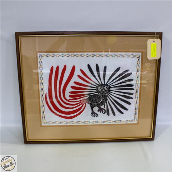 FRAMED CLOTH PICTURE -"ENCHANTED OWL"