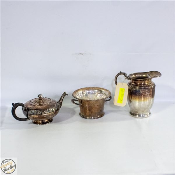 3 PIECE OF HOTEL WARE - (LOGO ICE BUCKET &