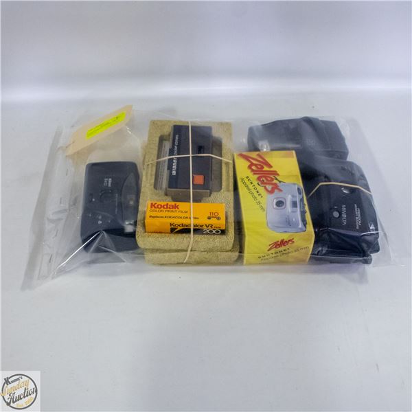 5 OLD CAMERAS..KODAK, NIKON, MINOLTA,