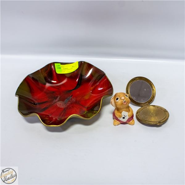 VINTAGE 3PC LOT - SEETUSEE GLASSWARE BY