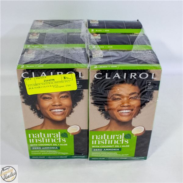 6 CLAIROL NATURAL INSTINCTS 2 BLK HAIR COLOUR KITS