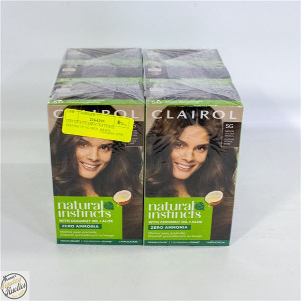 LOT OF 6 CLAIROL NATURAL INSTINCTS 5G MED. BRWN