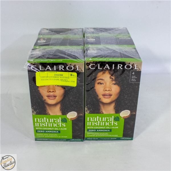 LOT OF 6 CLAIROL NATURAL INSTINCTS 4 DARK BROWN