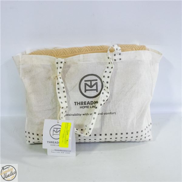 THREADMILL 100% COTTON QUEEN SZ BLANKET SAND COLOR