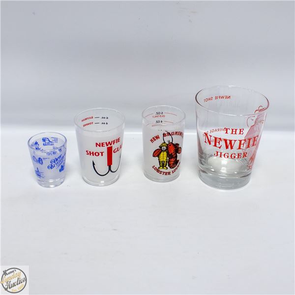 LOT OF NEWFIE DRINKING AND SHOT GLASSES