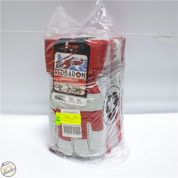 NEW 6 PAIR XL RED BARRON WINTER WORK GLOVES