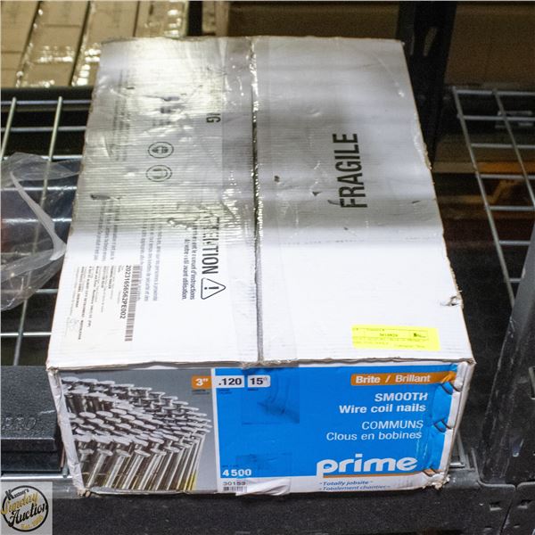 POLICE SEIZURE - BOX OF PRIME 3" WIRE COIL NAILS