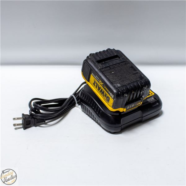20V DEWALT 4AH BATTERY AND CHARGER