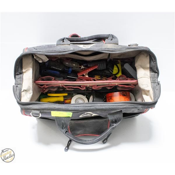 POLICE SEIZURE - HUSKY TOOL BAG WITH ASSORTED TOOL