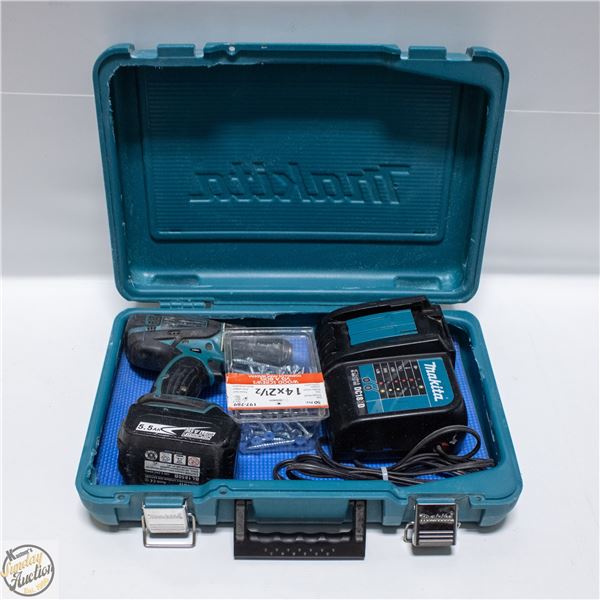 MAKITA DRILL WITH BATTERY AND CHARGER