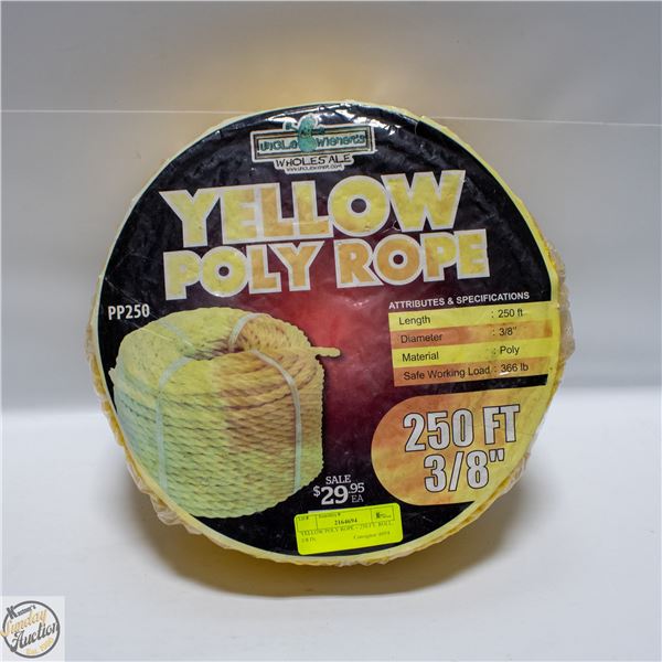 YELLOW POLY ROPE – 250 FT. ROLL, 3/8 IN.