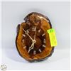 Image 1 : ESTATE LIVE EDGE BURL WOOD WALL CLOCK TESTED
