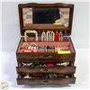 Image 1 : WOODEN 2 DRAWER JEWELLRY BOX WITH