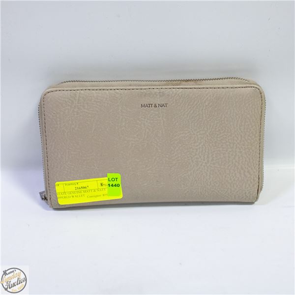 ESTATE GENUINE MATT & NATT ZIPPERED WALLET