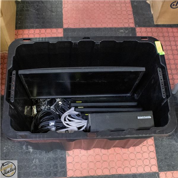 BOX W/ DELL COMPUTOR, 3 LAPTOPS, MONITOR ETC