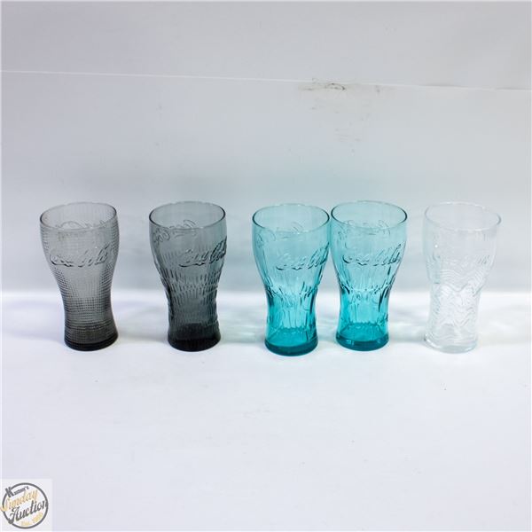 5 COCA-COLA FRENCH VERSION GLASS MCDONALDS