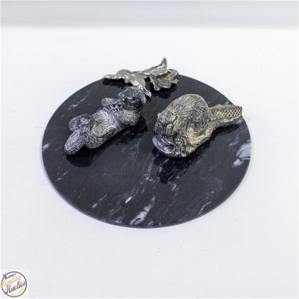 ESTATE GENUINE SOAP STONE BEAVER + OTTER