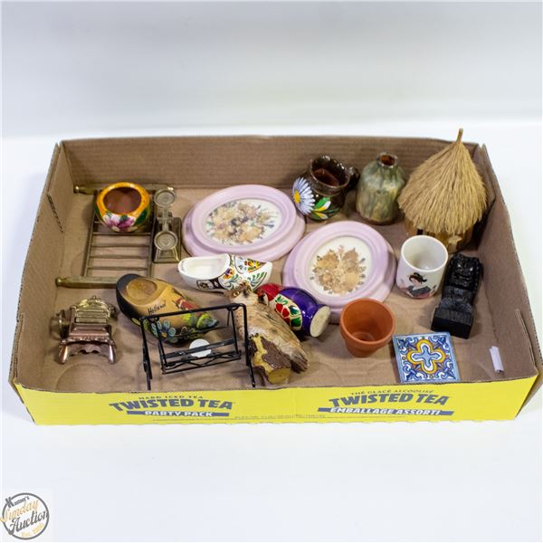 ESTATE MINIATURE INCLUDING BRASS, WOODEN,