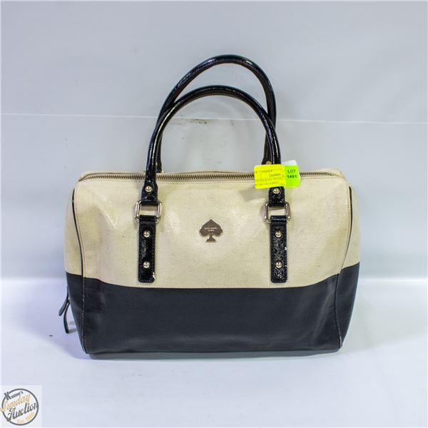GENUINE KATE SPADE BLACK + CREAM COLOURED