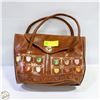 Image 1 : 1950'S TOOLED LEATHER HANDBAG WITH