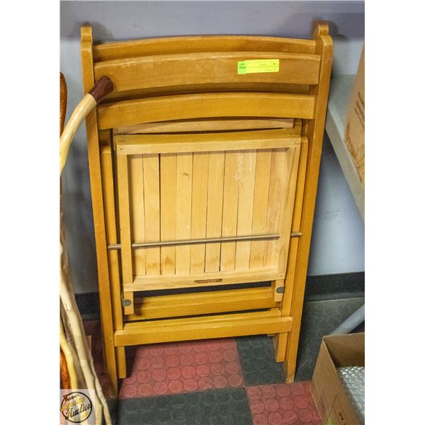 PAIR OF MADE IN ROMANIA WOODEN FOLDING CHAIRS