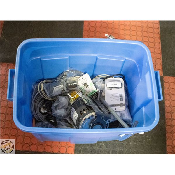 POLICE SEIZURE - TOTE OF CABLES AND ELECTRICAL