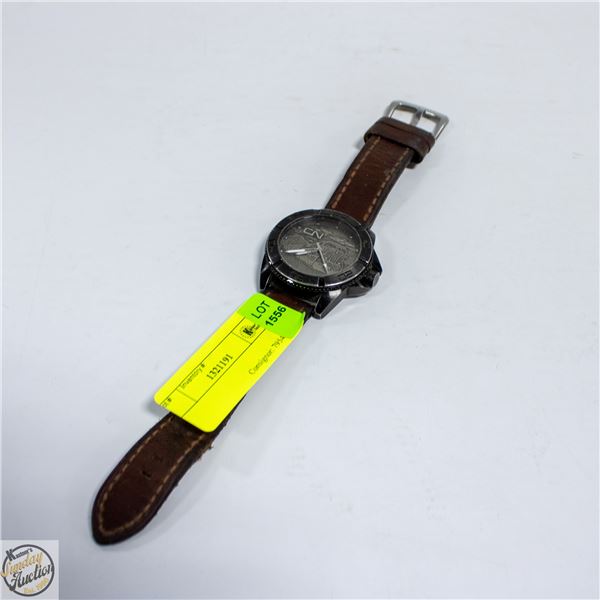 POLICE SEIZURE - CN RAIL WATCH WITH LEATHER BAND