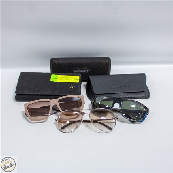 POLICE SEIZURE-3 SETS OF SUNGLASSES IN CARRY CASES