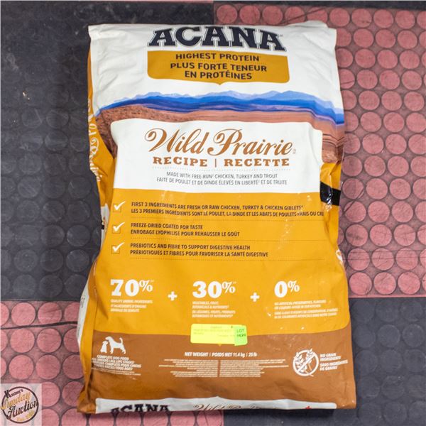 25LB ACANA DOG FOOD WILD PRAIRIE