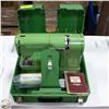 Image 1 : VINTAGE SWISS GREEN SUPERMATIC ELNA SEWING MACHINE