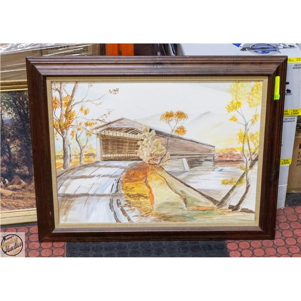 UNSIGNED PENCIL DRAWING FRAMED 23" X 29"