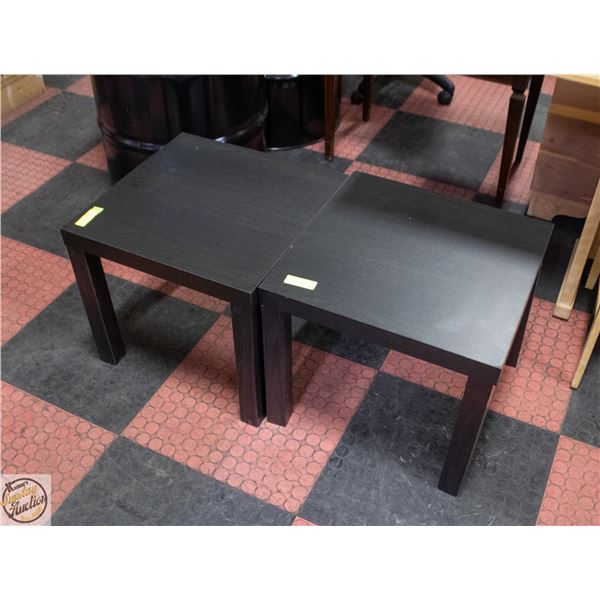 SET OF TWO DARK TONE SIDE TABLES